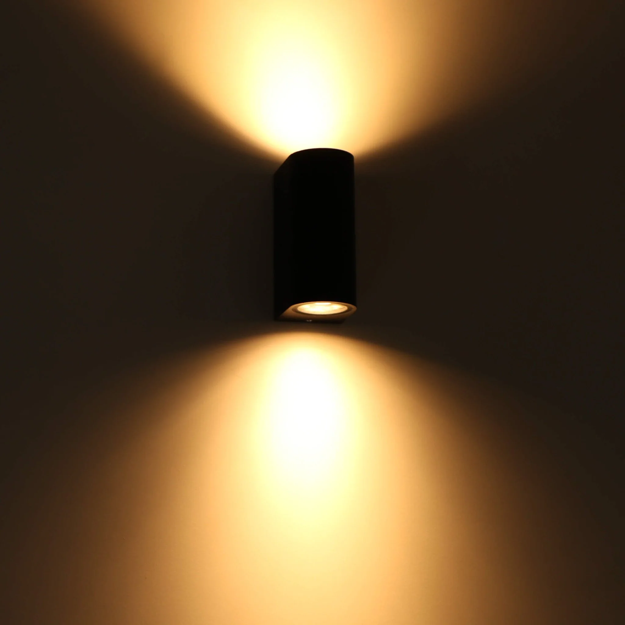 LED's Light LED Wandlamp buiten - Cilinder met 2 x GU10 fitting - Model Sapri - IP44 - Zwart - Image 4