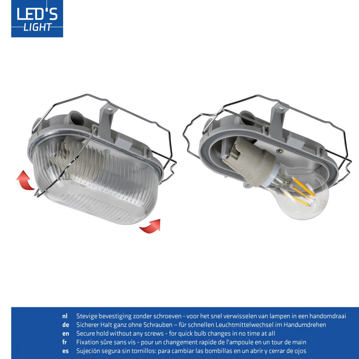 Buitenlamp Wandarmatuur Bulkhead IP44 – Grijs – Zonder Lichtbron – E27 - Image 5