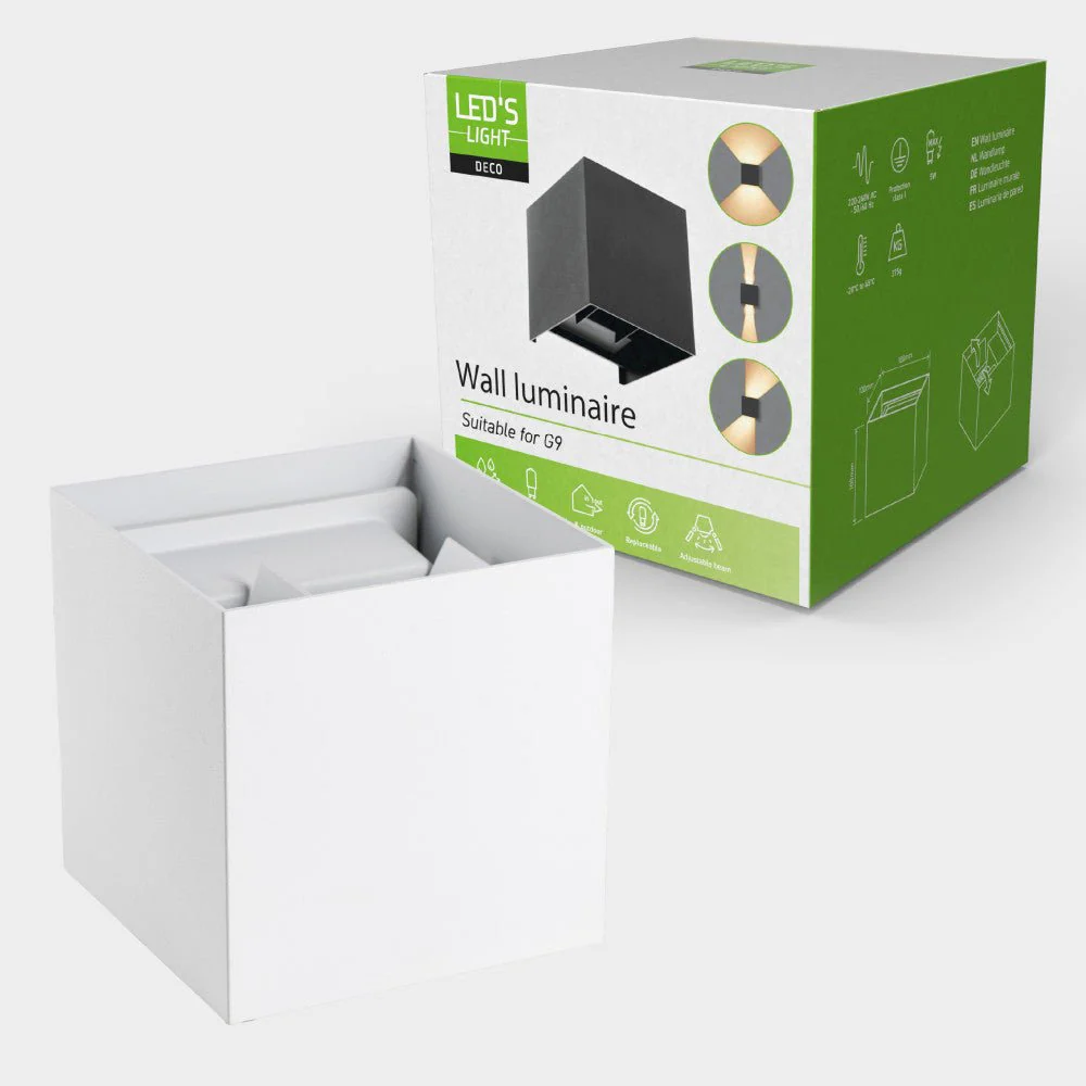 Lumo Cube Wit - Wandarmatuur zonder lichtbron - Excl 1xG9 - IP65 - Image 7