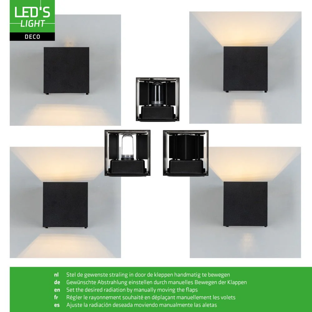 Lumo Cube Zwart - Wandarmatuur zonder lichtbron - Excl 1xG9 - IP65 - Image 9