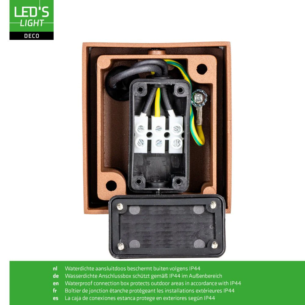 LED's Light Buitenlamp kubus - Wandarmatuur - 1xGU10 - Roestkleurig - IP44 - Image 8