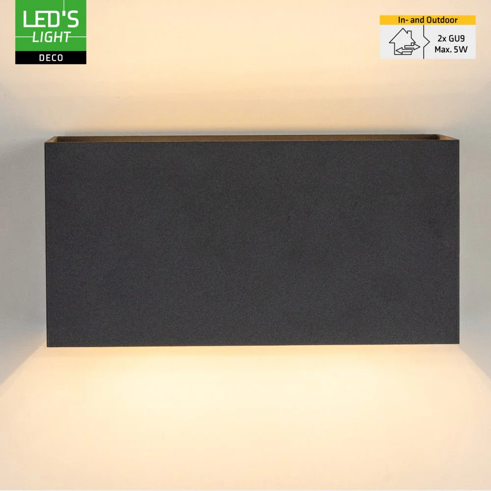 Lumo Recta Antraciet - Wandarmatuur zonder lichtbron - Excl 2xG9 - IP65 - Image 5