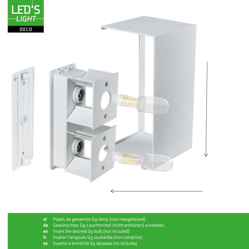 Lumo Recta Wit - Wandarmatuur zonder lichtbron - Excl 2xG9 - IP65 - Image 11