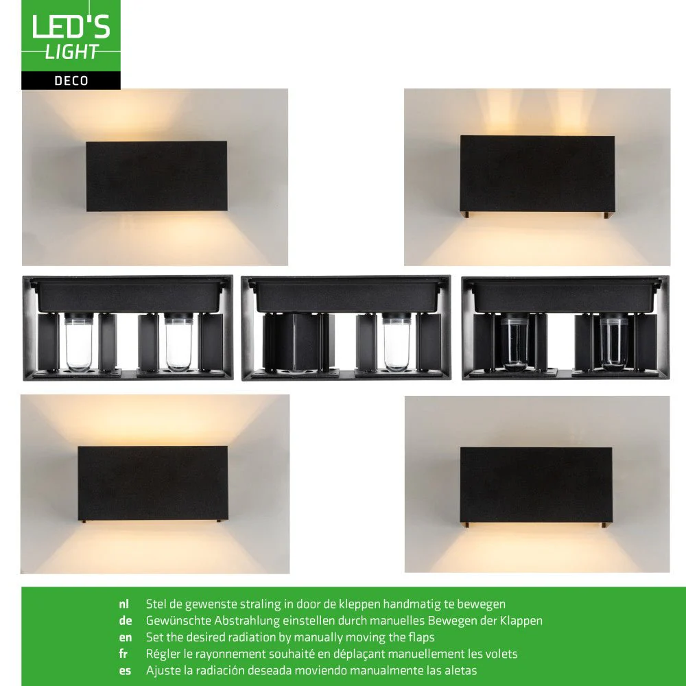 Lumo Recta Zwart - Wandarmatuur zonder lichtbron - Excl 2xG9 - IP65 - Image 9