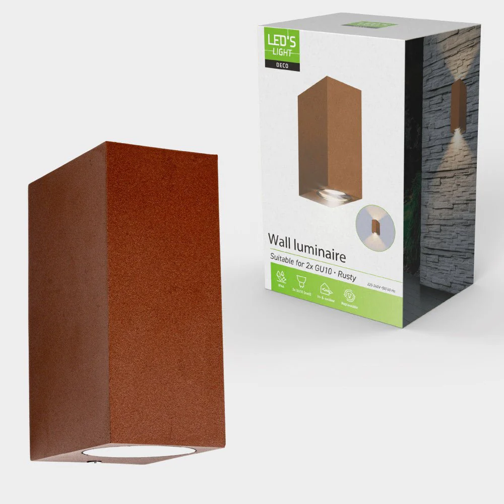 LED's Light Roestkleurige buitenlamp - IP44 - Excl 2x GU10 - Wandlamp - Image 4
