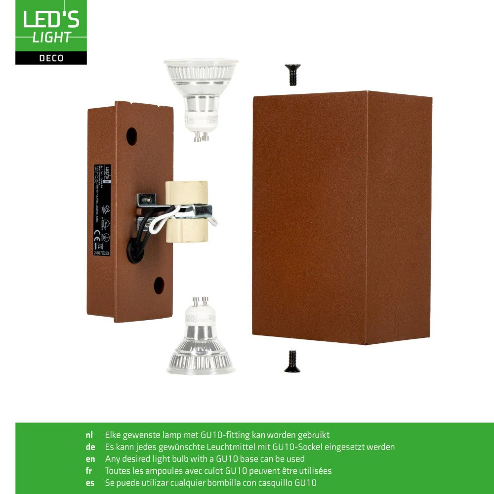 LED's Light Roestkleurige buitenlamp - IP44 - Excl 2x GU10 - Wandlamp - Image 7