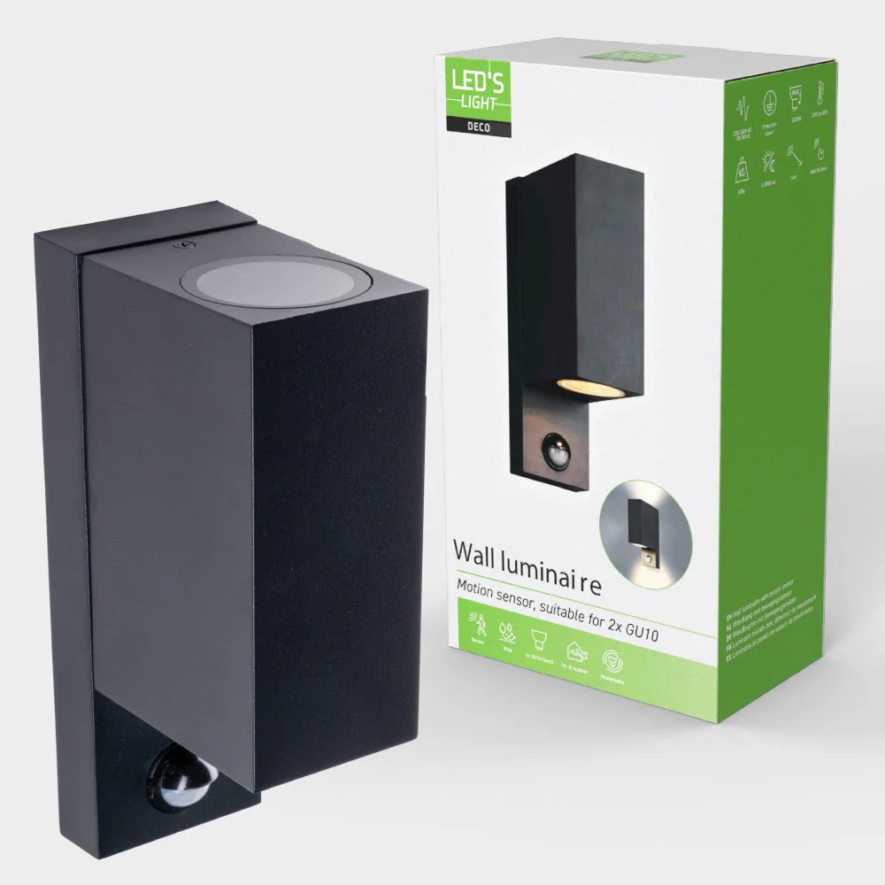 NØRD Up&Down Sensor - Aluminum - Wandarmatuur - 2xGU10 - Zwart - Image 3