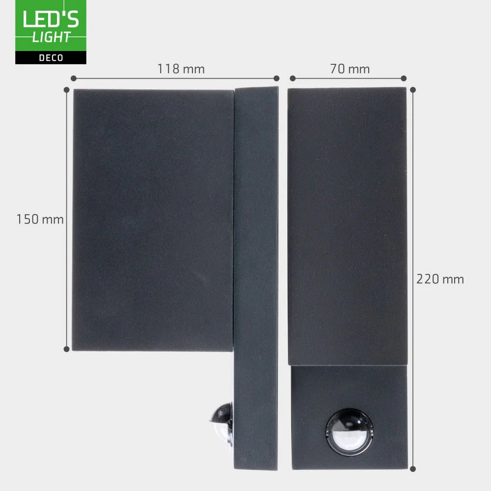 NØRD Up&Down Sensor - Aluminum - Wandarmatuur - 2xGU10 - Zwart - Image 4