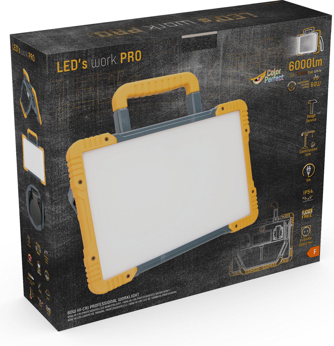 LED's Work ColorPro Bouwlamp 6000 - Realistische kleurweergave CRI97 - 5 meter snoer - IP54 - 60W - Image 8