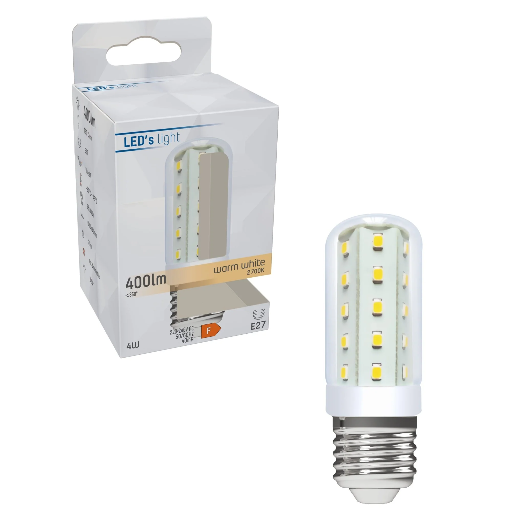 ColorPro LED Lamp E27 - T30 Buis - Kleurweergave index 97 - Warm wit - 4W (40W) - Image 2