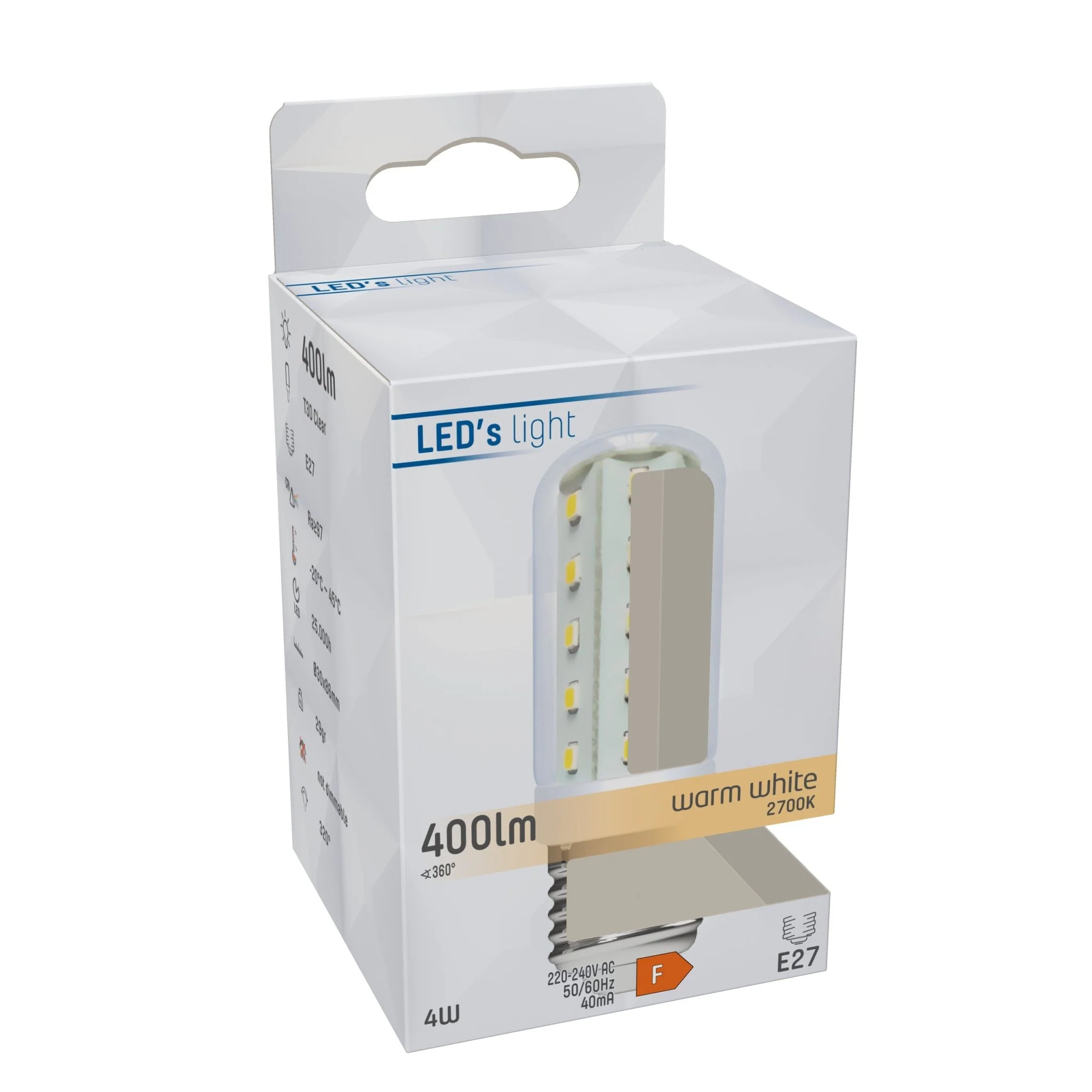 ColorPro LED Lamp E27 - T30 Buis - Kleurweergave index 97 - Warm wit - 4W (40W) - Image 4