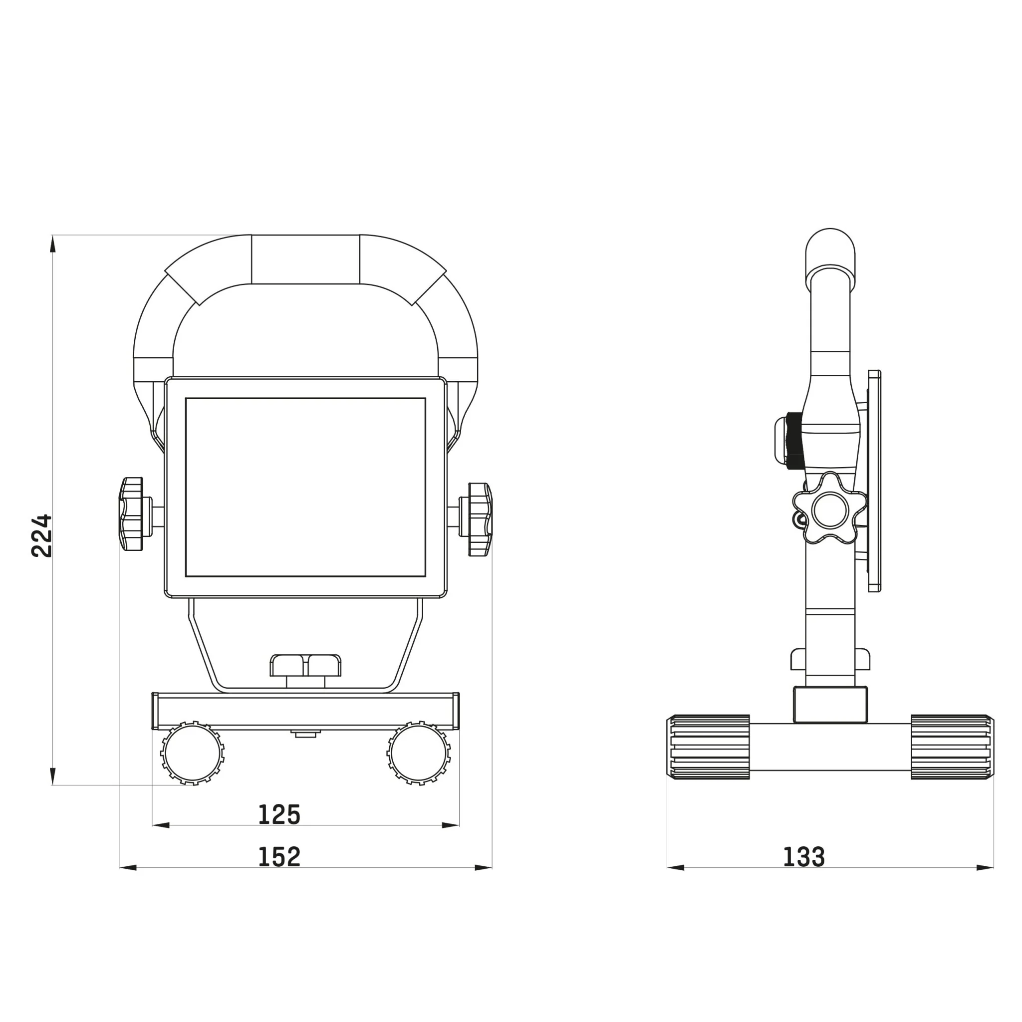 LED's Work - AC Werklamp - 10W 850lm 4000K Compacte LED Bouwlamp - Inklapbaar & Draaibaar - Image 8