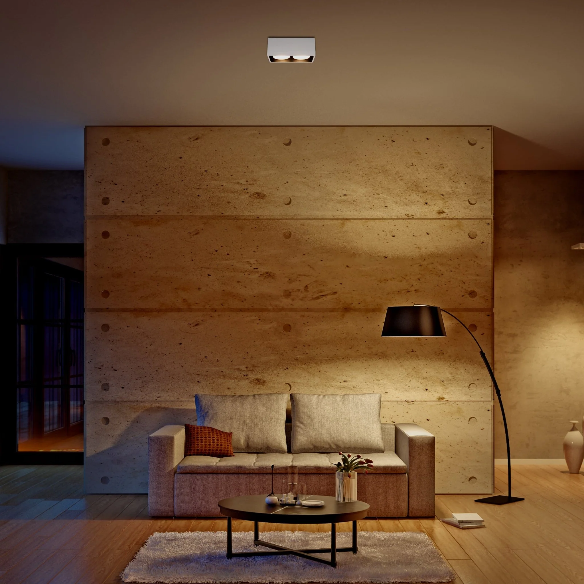 LED's Light Cube LED Plafondlamp - 2 lichtpunten - Draaibaar licht - Staal - 20 x 8 cm - Wit - Image 4