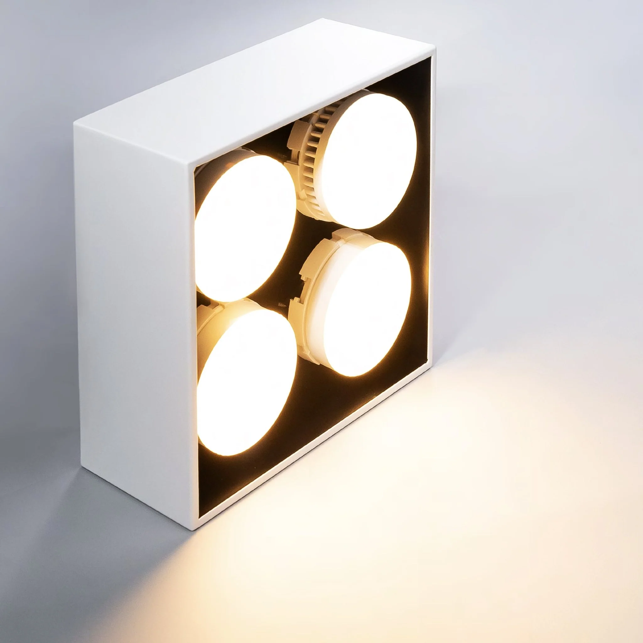 LED's Light Cube LED Plafondlamp - 4 lichtpunten - Draaibaar licht - Staal - 20 x 20 cm - Wit - Image 3