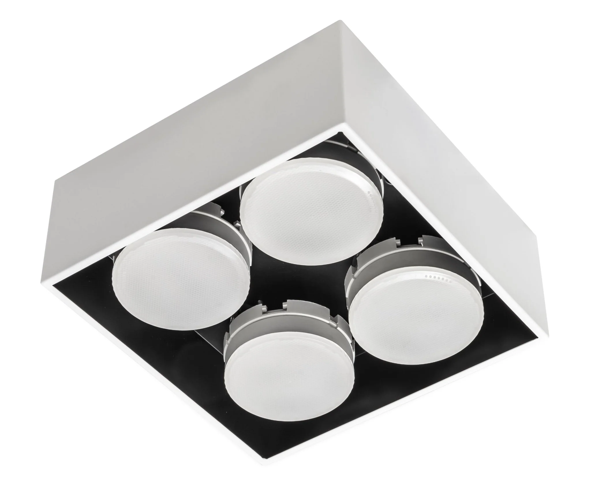 LED's Light Cube LED Plafondlamp - 4 lichtpunten - Draaibaar licht - Staal - 20 x 20 cm - Wit - Image 5