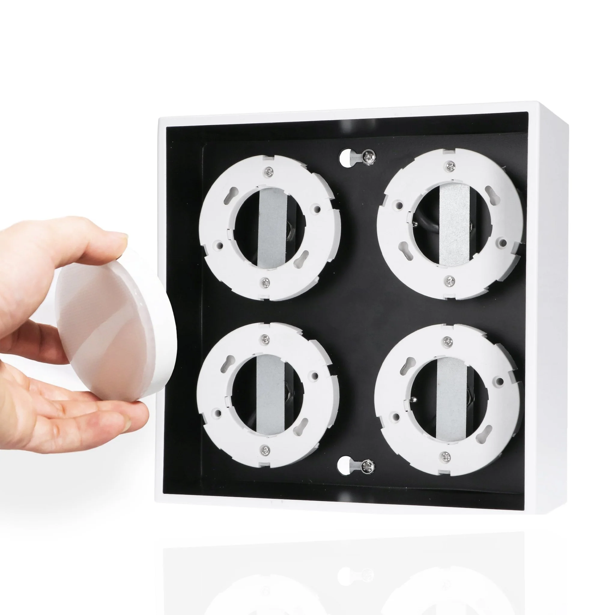 LED's Light Cube LED Plafondlamp - 4 lichtpunten - Draaibaar licht - Staal - 20 x 20 cm - Wit - Image 6