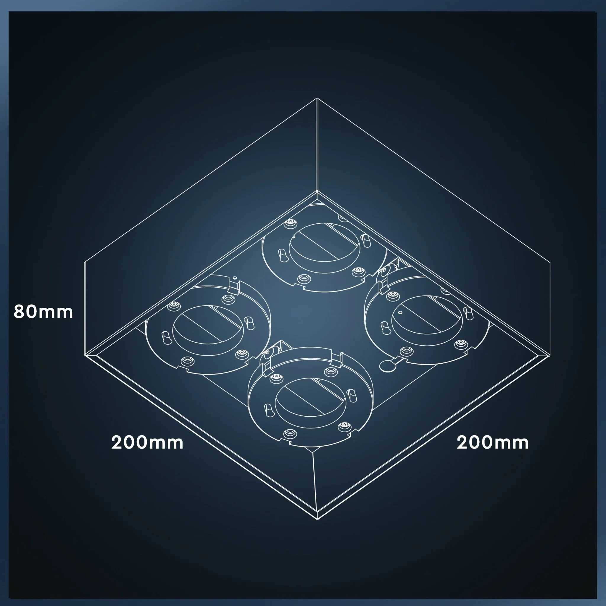 LED's Light Cube LED Plafondlamp - 4 lichtpunten - Draaibaar licht - Staal - 20 x 20 cm - Wit - Image 9