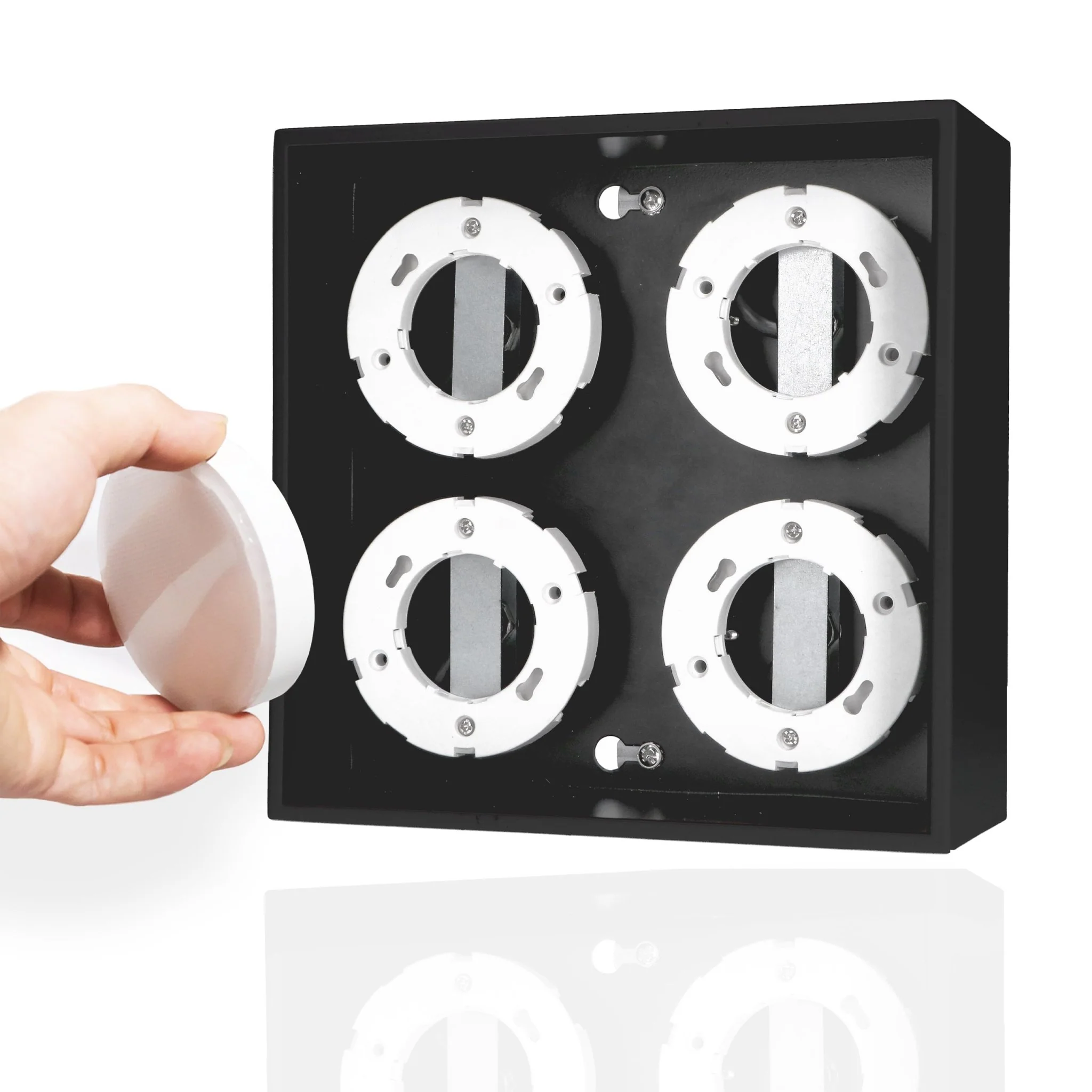 LED's Light Cube LED Plafondlamp - 4 lichtpunten - Draaibaar licht - Staal - 20 x 20 cm - Zwart - Image 4