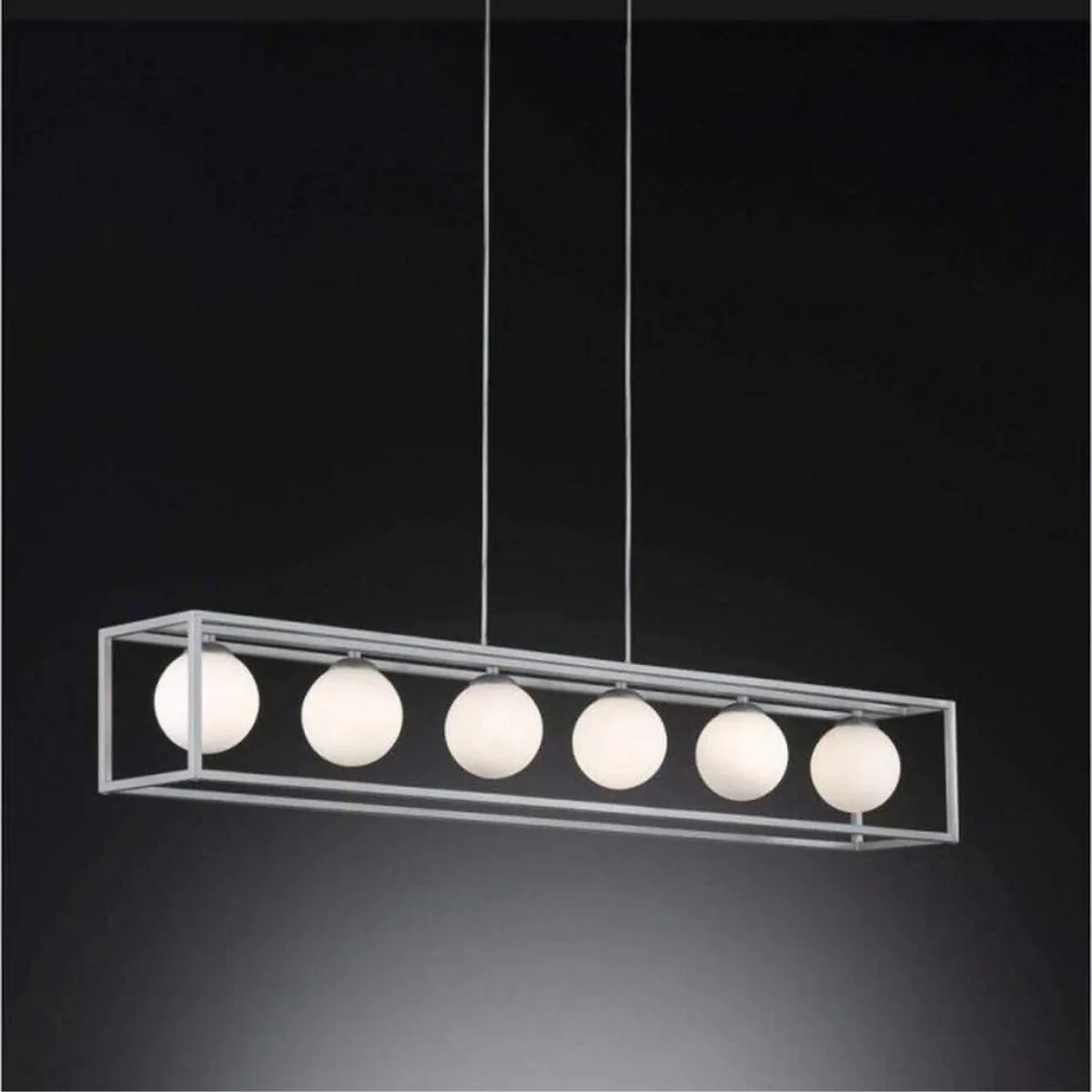 Deco Hanglamp eetkamer met 6 lichtpunten - In hoogte verstelbaar - LED lampen inbegrepen - Zilver - Image 3