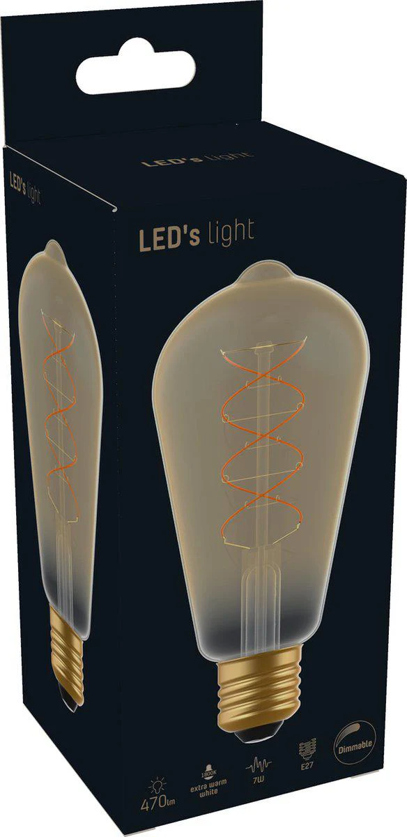 DecoDim LED Lamp Goud E27 - Dimbaar - Extra warm wit - ST64 Edison - 4W (25W) - Image 3