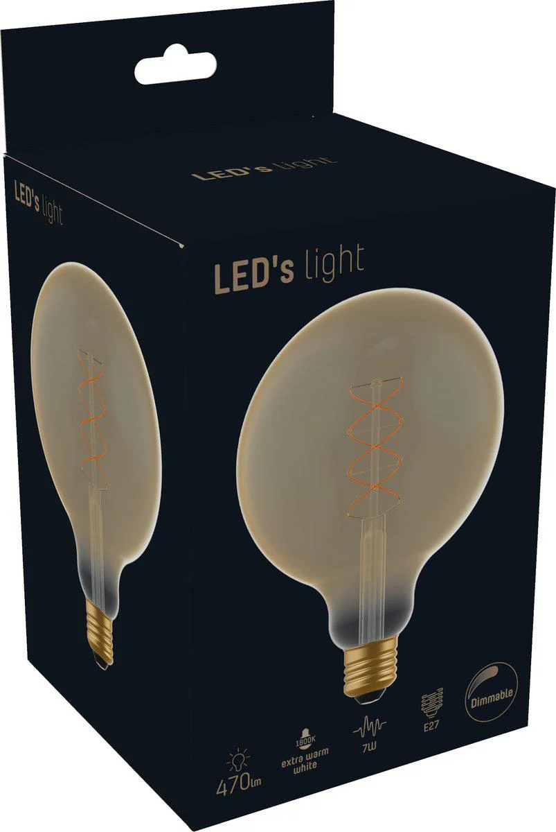 DecoDim LED Lamp Goud E27 - XXL Ø 12.5 cm - Dimbaar - Extra warm wit - 5W (25W) - Image 4