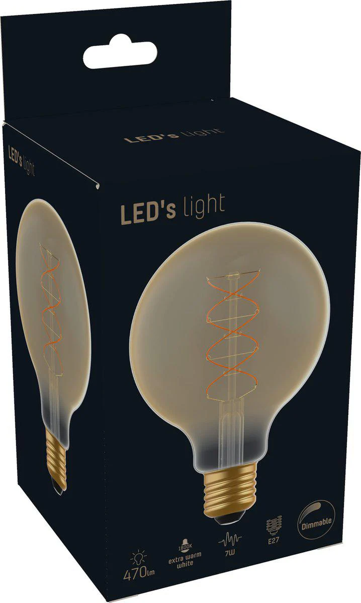 DecoDim LED Lamp Goud E27 - XL Ø 9.5 cm - Dimbaar - Extra warm wit - 5W (25W) - Image 4