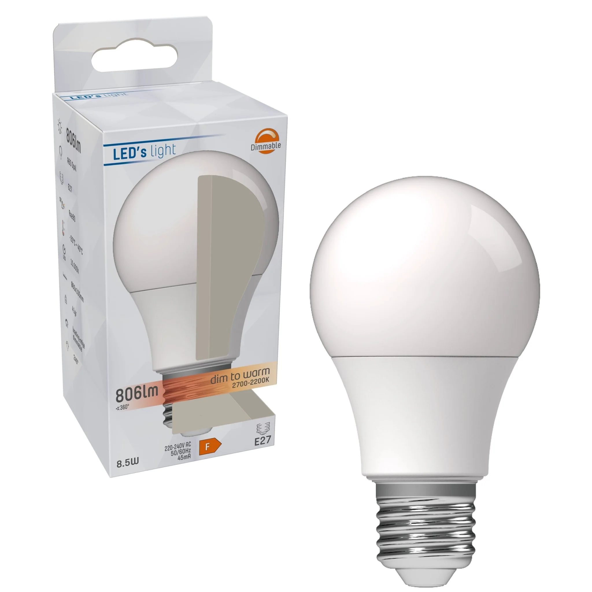 Dimbare LED Lamp E27 - Dimbaar naar extra warm wit - 1 lamp - Image 4