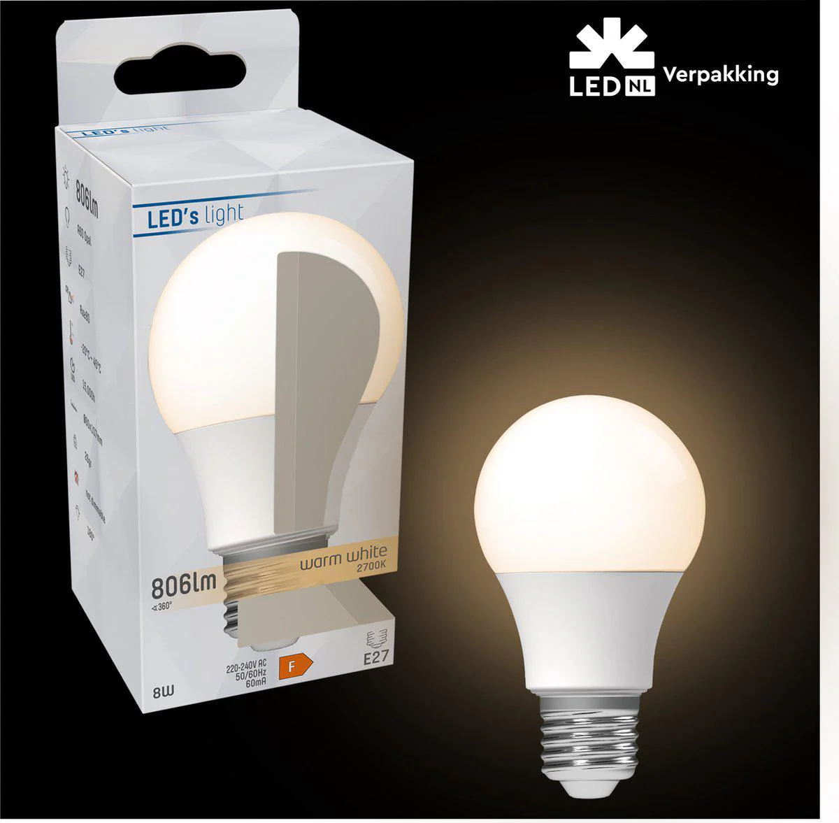 Dimbare LED Lamp E27 - Dimbaar naar extra warm wit - 1 lamp - Image 6
