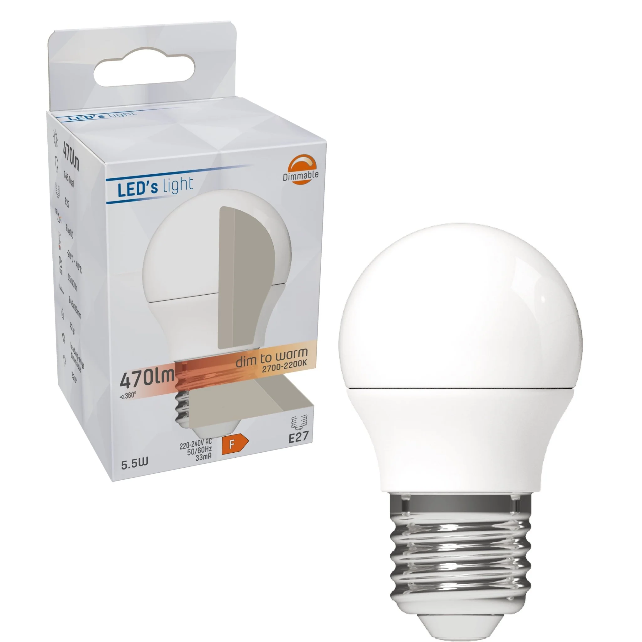 Dimbare E27 LED Lamp - Dimbaar naar extra warm wit - 1 lamp - Image 4