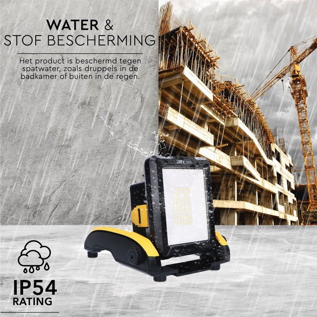 LED's Work 18V Draadloze LED Werklamp 2900 - Werkt op accu van Makita, Bosch, Dewalt, Milwaukee, Metabo – IP54 - Image 4