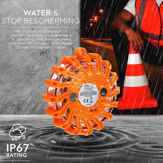 LED's Light Draadloze LED Zwaailamp op Batterijen - 9 standen - Magnetisch & Waterdicht - Oranje - Image 6
