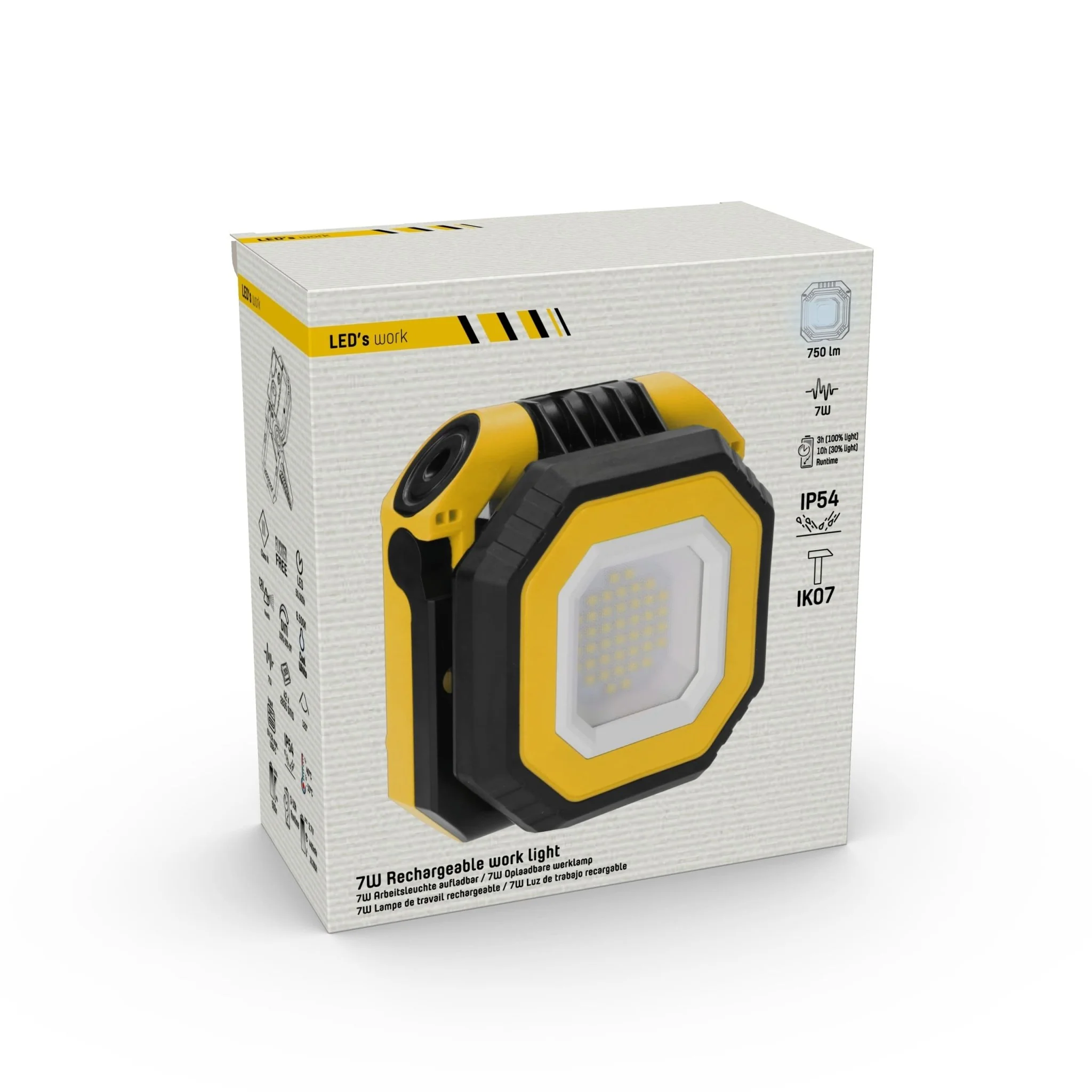 LED's Work Draagbare LED Bouwlamp 750 - Met accu oplaadbaar – Dimbaar in 3 standen - IP54 - Image 10