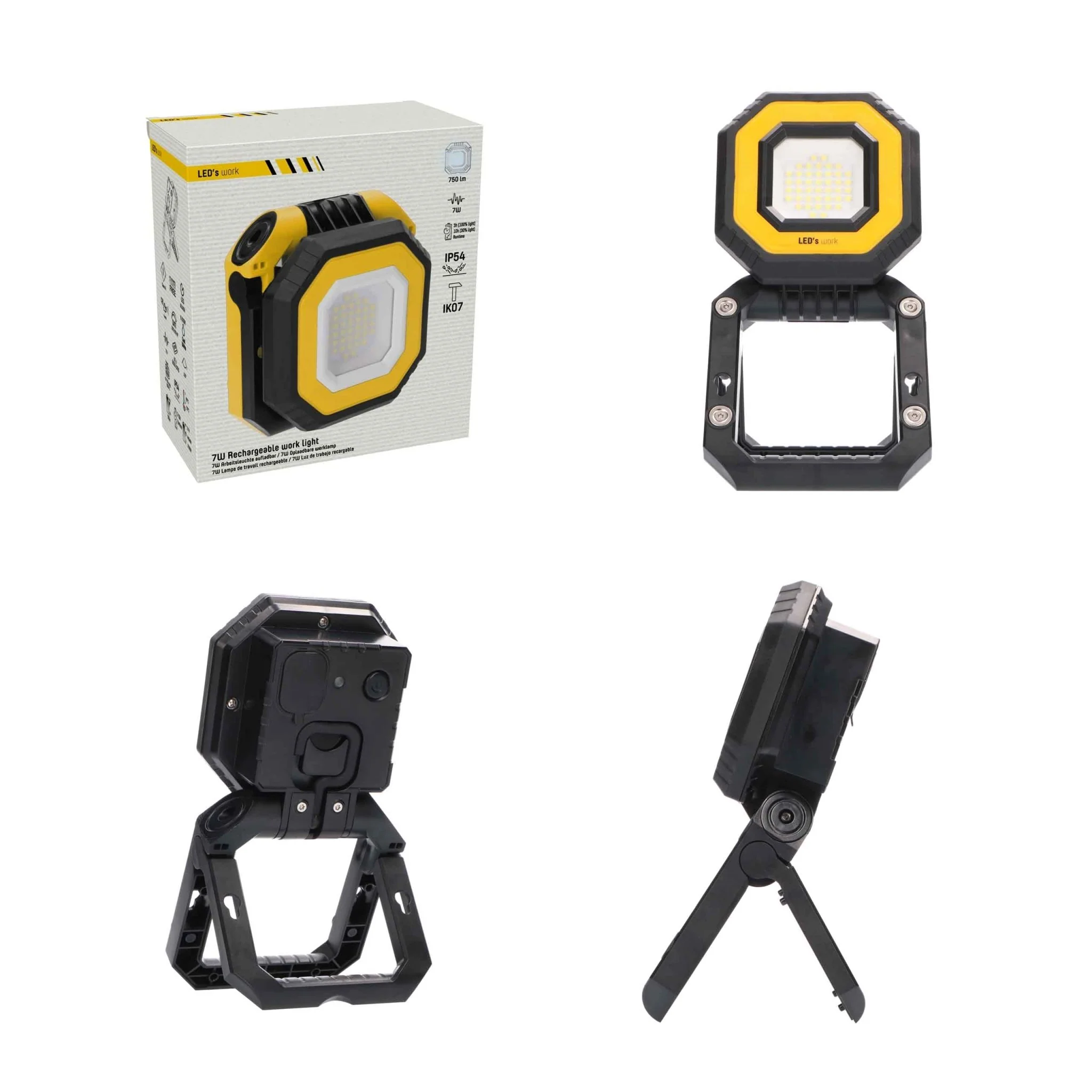 LED's Work Draagbare LED Bouwlamp 750 - Met accu oplaadbaar – Dimbaar in 3 standen - IP54 - Image 5