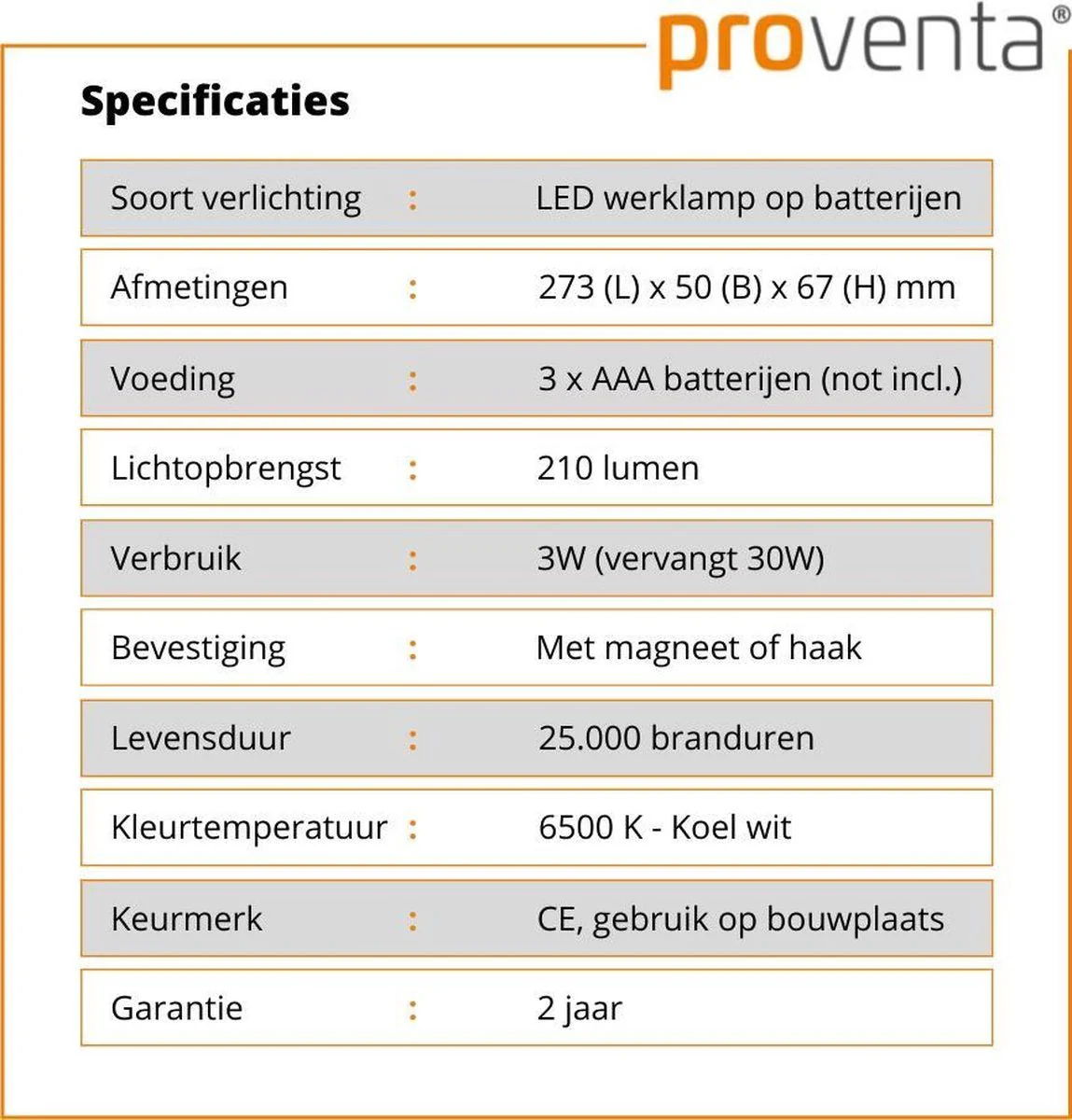 LED's Work Draagbare LED Looplamp 180 - Met magneet en haak - Werkt op batterijen - Image 9