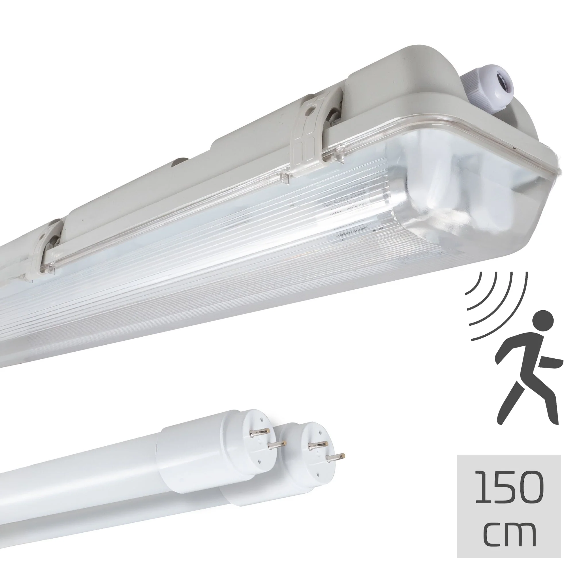 LED's Light LED TL Armatuur licht balk met sensor - incl Dubbele buis 2x14W 120cm 4000K Bewegingssensor en nachtsensor - Waterdicht - 150lm/w - Image 4