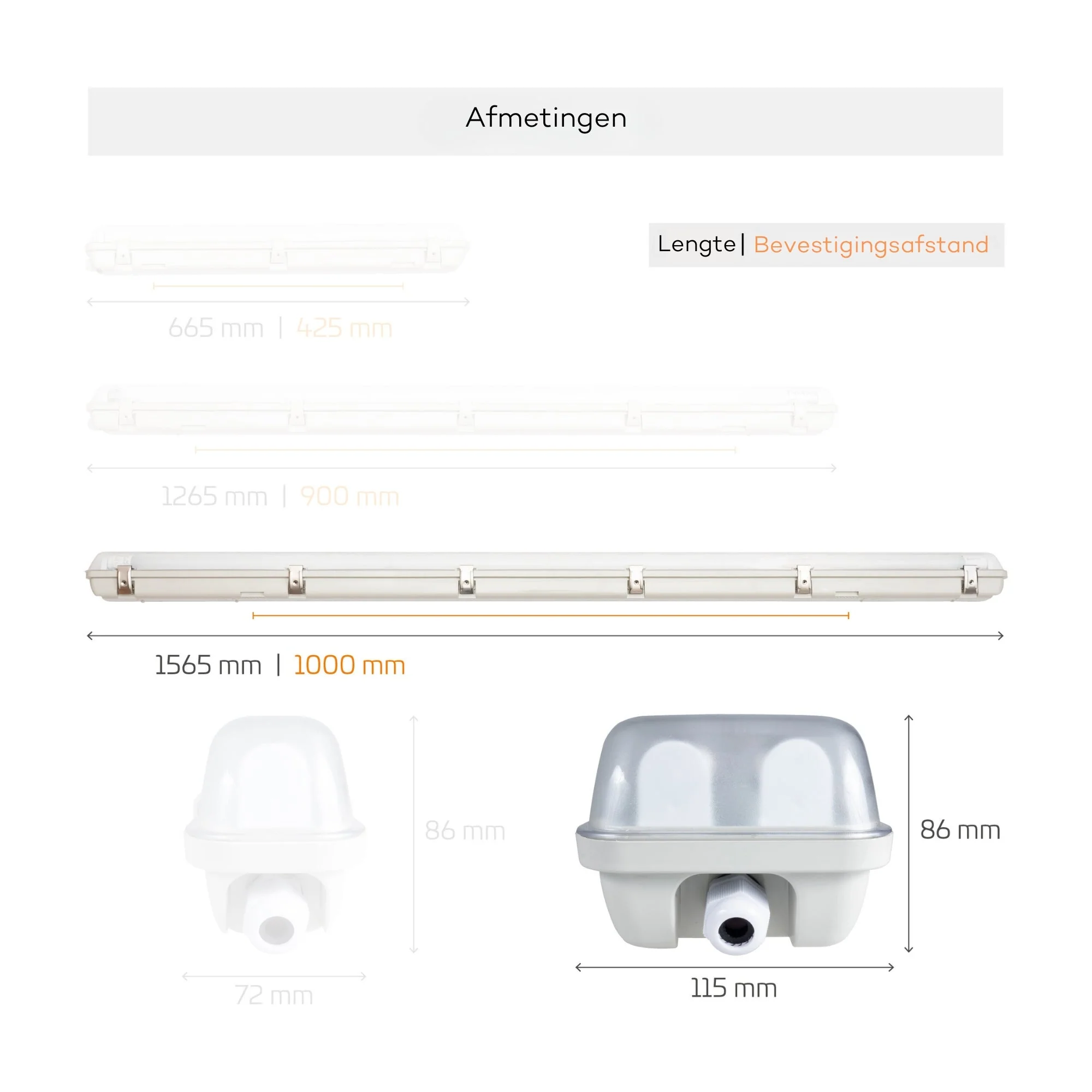 LED's Light LED TL Armatuur licht balk met sensor - incl Dubbele buis 2x14W 120cm 4000K Bewegingssensor en nachtsensor - Waterdicht - 150lm/w - Image 6