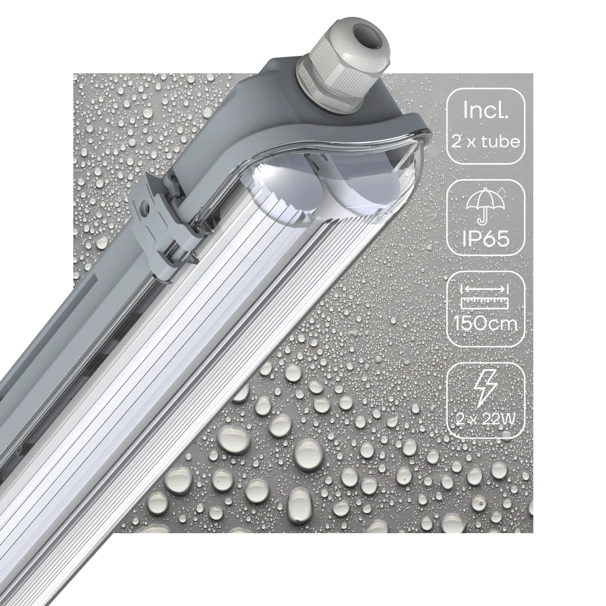 LED's Light LED TL dubbel armatuur 150 cm - warm wit licht 4000K - Compleet met 2 LED TL buizen 150 cm - 4600lm - Image 3