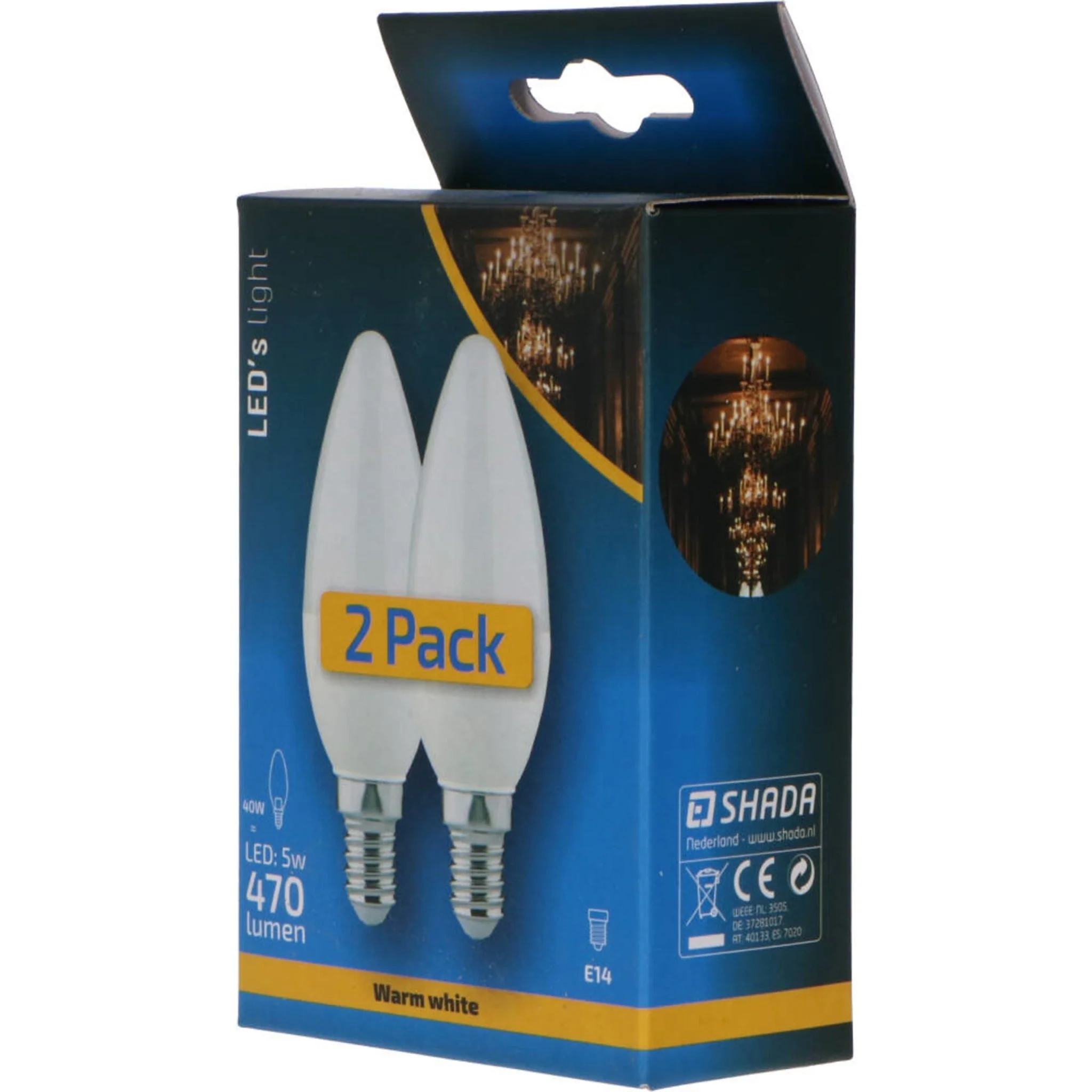 Duopack LongLife LED Kaarslampen E14 - Warm wit licht - 5W vervangt 40W - Image 2