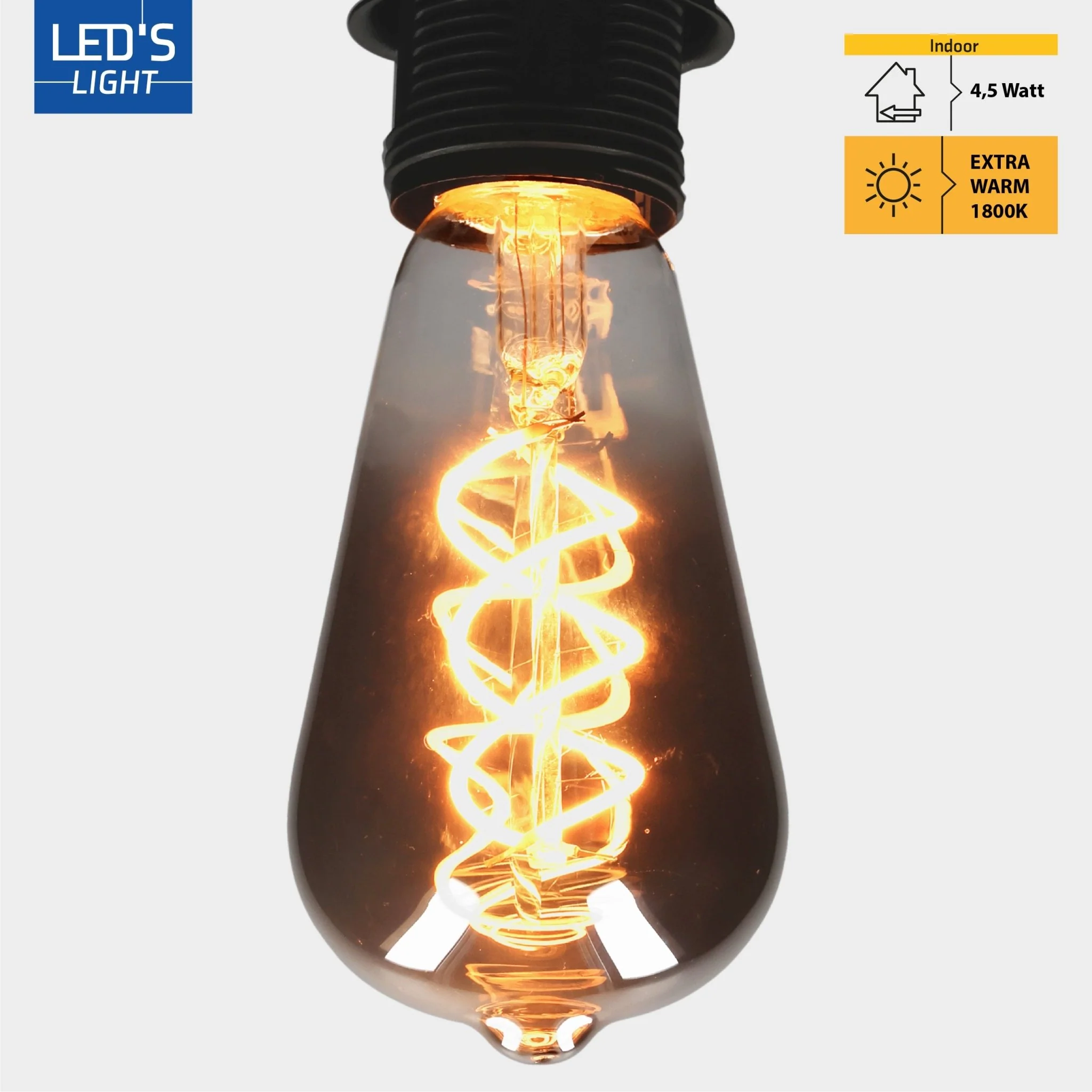 LED Lamp smokey E27 - Nostalgisch retro - Dimbaar warm wit licht - Edison ST64 - Image 5