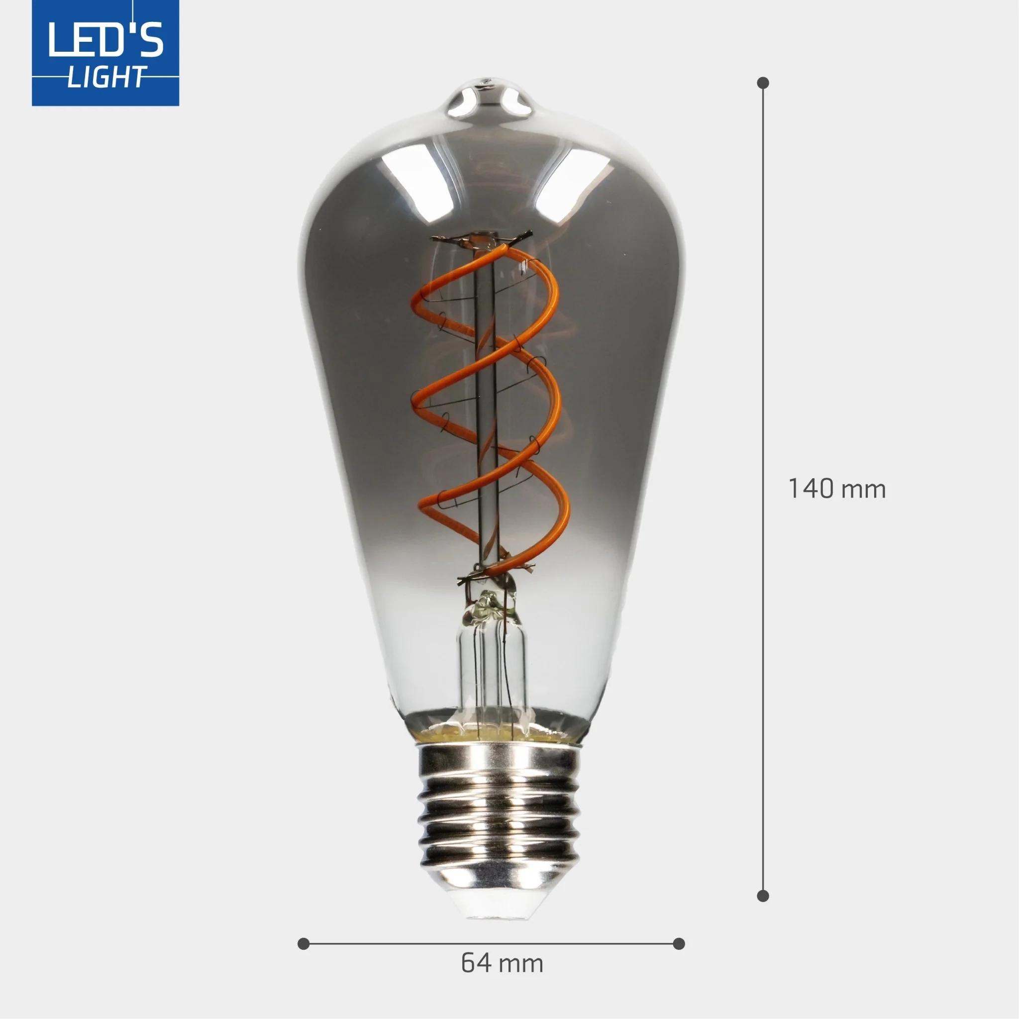 LED Lamp smokey E27 - Nostalgisch retro - Dimbaar warm wit licht - Edison ST64 - Image 6