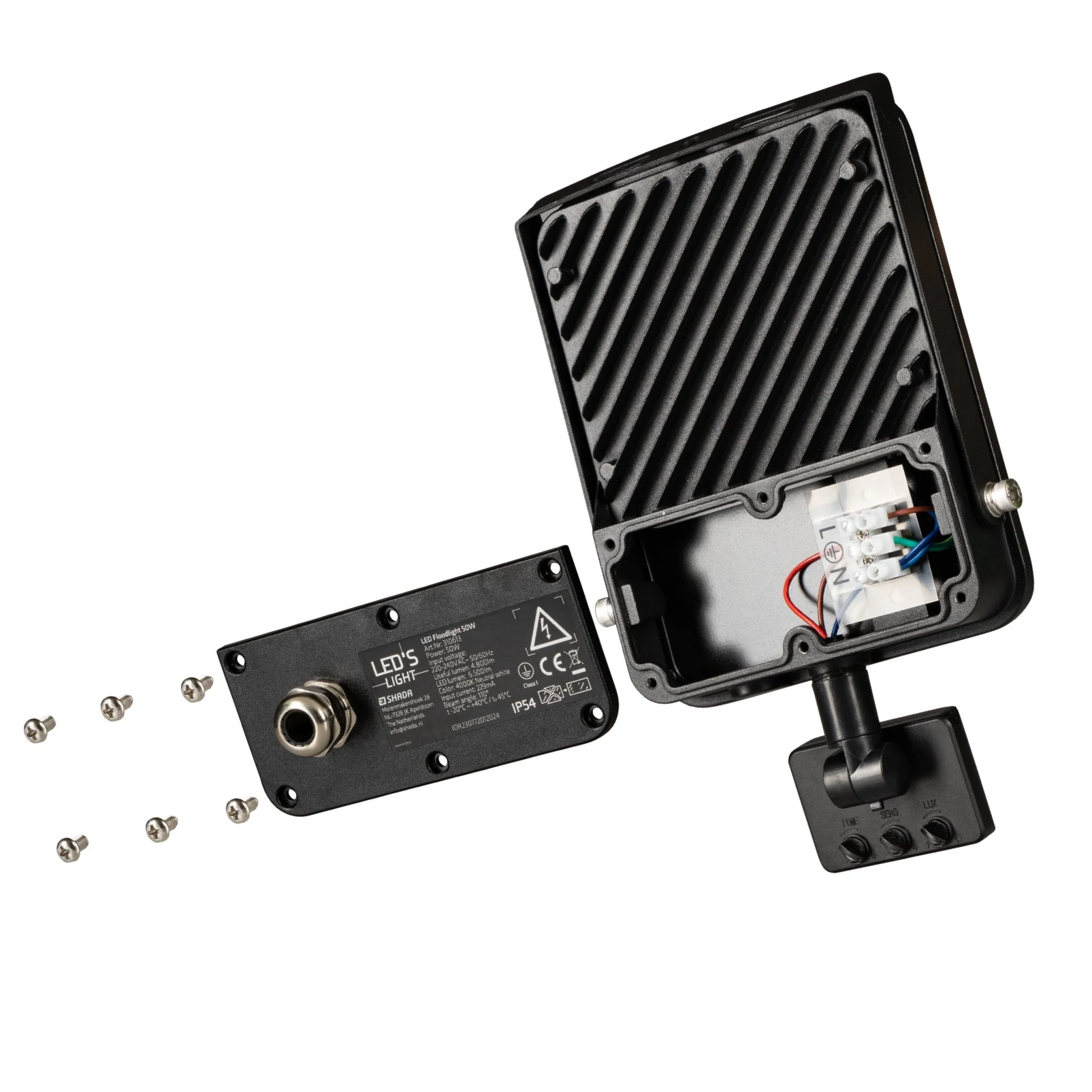 LED's Light Schijnwerper met Bewegingssensor 6000 - Waterdicht & Kantelbaar - 50W - Image 5