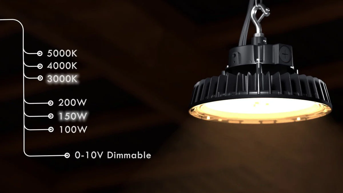 LED's Light pro High Bay - 200W 30000lm powerselect dimbaar CCT 3000K/4000K/5000K - Lumileds LED - Sosen Driver - Image 15