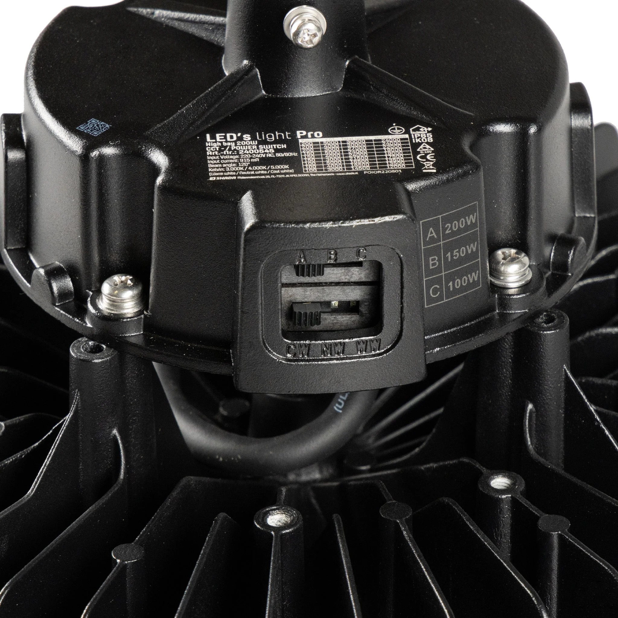 LED's Light pro High Bay - 200W 30000lm powerselect dimbaar CCT 3000K/4000K/5000K - Lumileds LED - Sosen Driver - Image 6