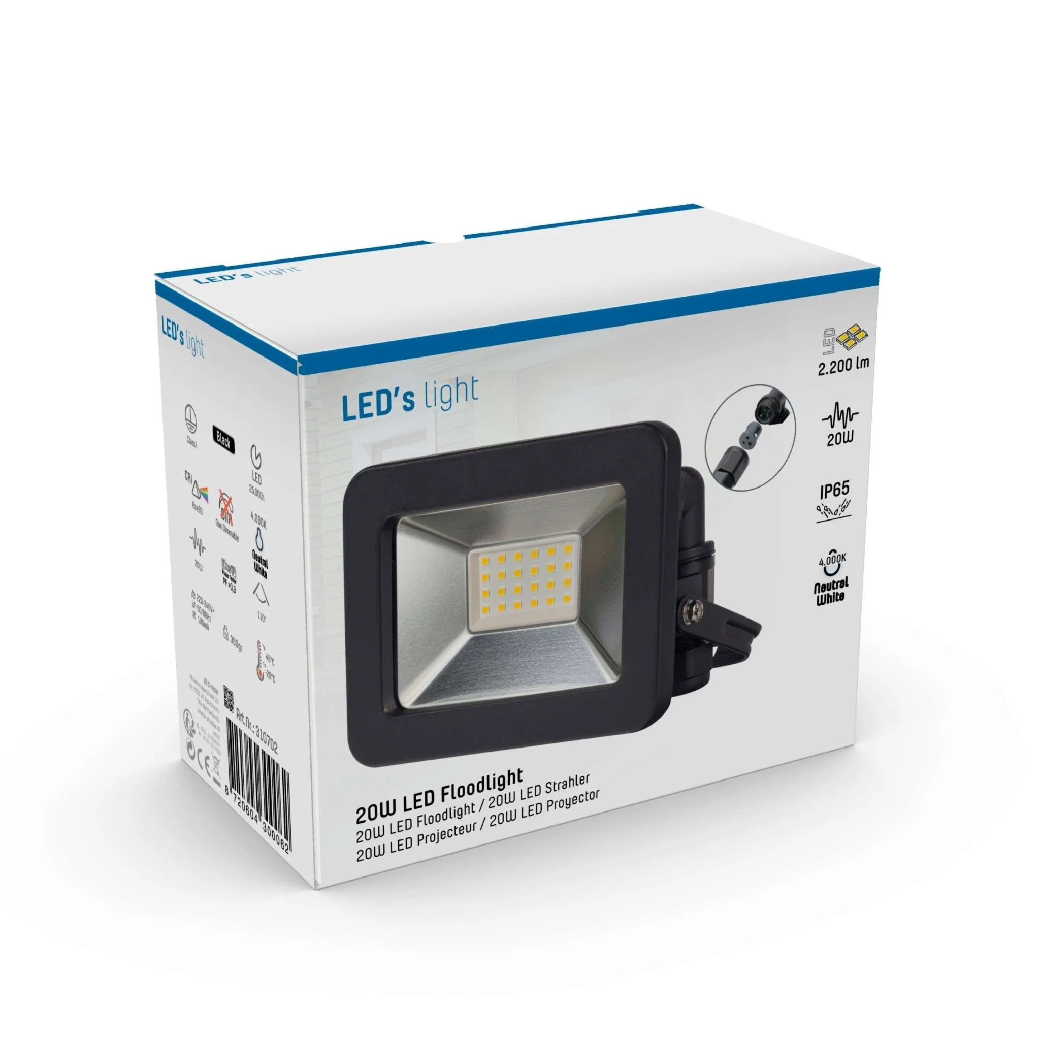 LED's Light Verstralers 2200 - Waterdicht IP65 - 20W - Zwart - Image 7