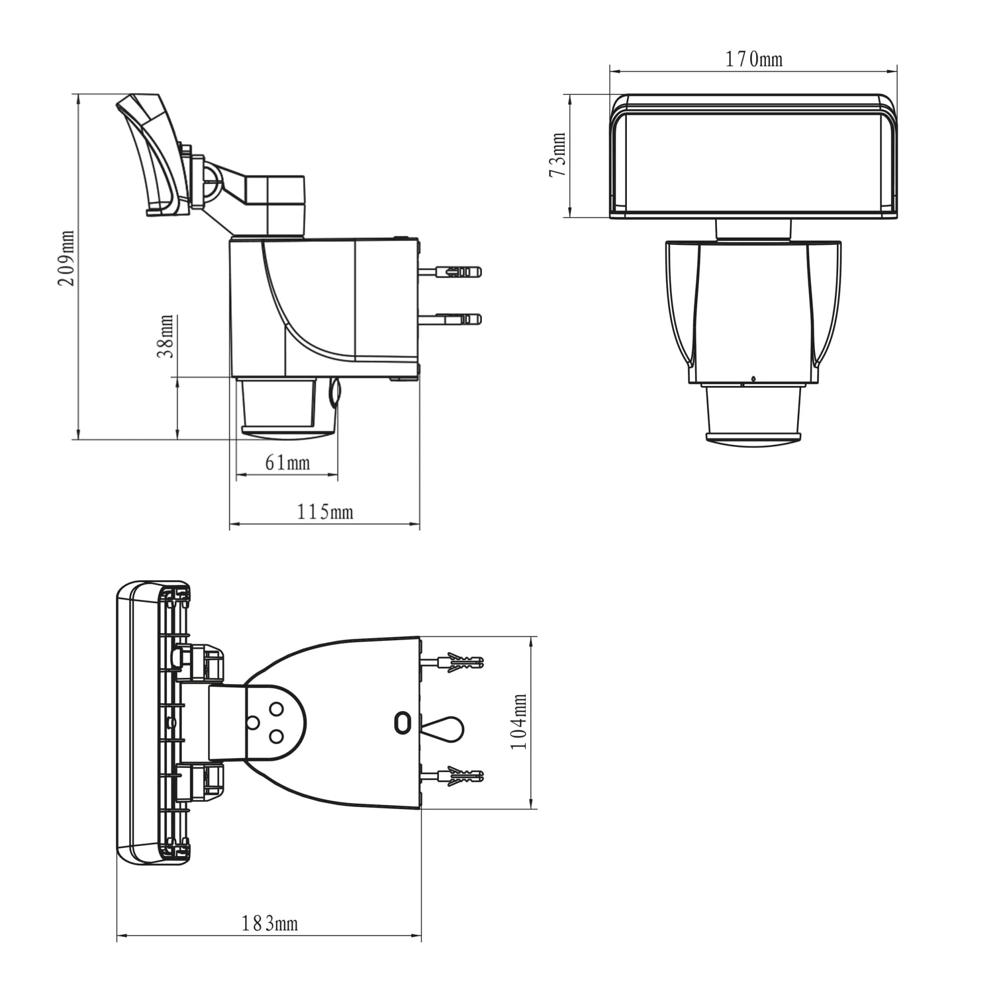 LED's Light LED Schijnwerper met Sensor - Automatische bewegingsvolging - Antraciet - Image 4