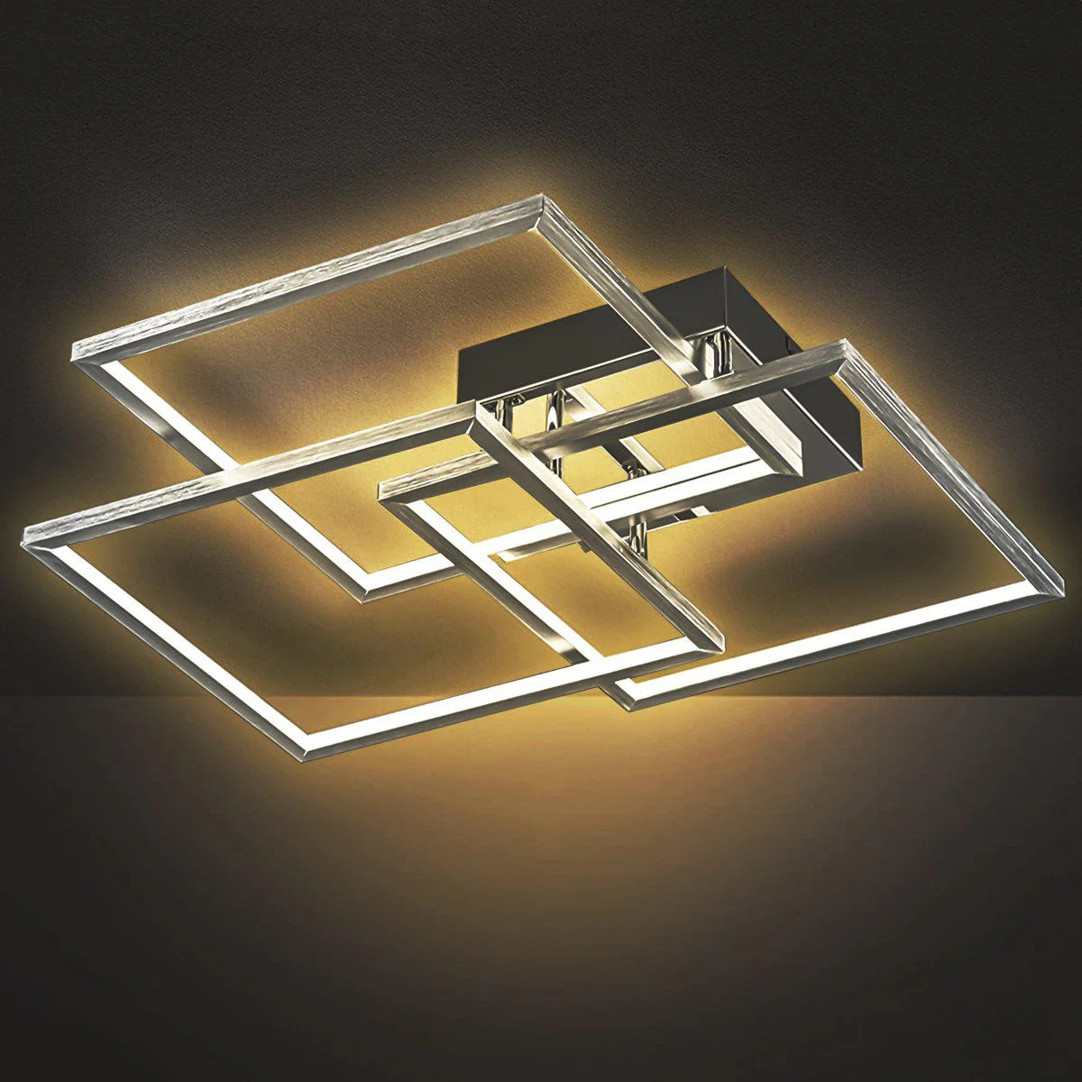 Frame LED Plafonniere 48 cm voor woonkamer - Warm wit licht - 3 lichtpunten - Vierkant - Image 3