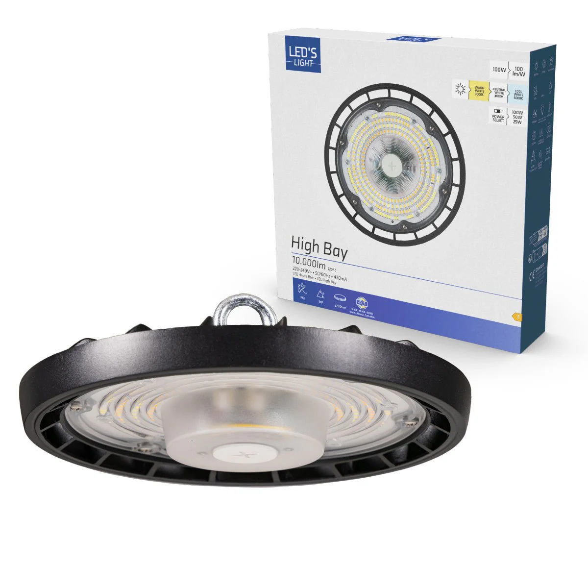 LED's Light High Bay - 100W 11000lm 3000K/4000K/6000K CCT Powerselect - Image 4
