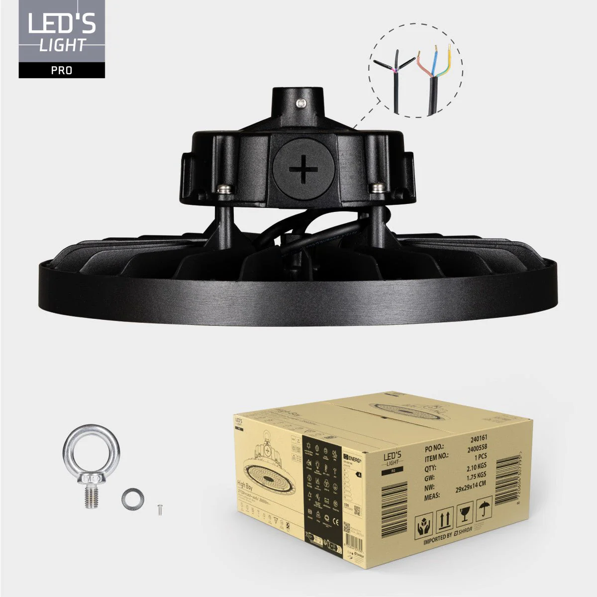 LED's Light pro High Bay - 150W - 1-10V Dimbaar - Power select - Energieklasse A -  27750lm 4000K - Sosen Driver - IP65 - IK10 - Klasse 1 - Image 3