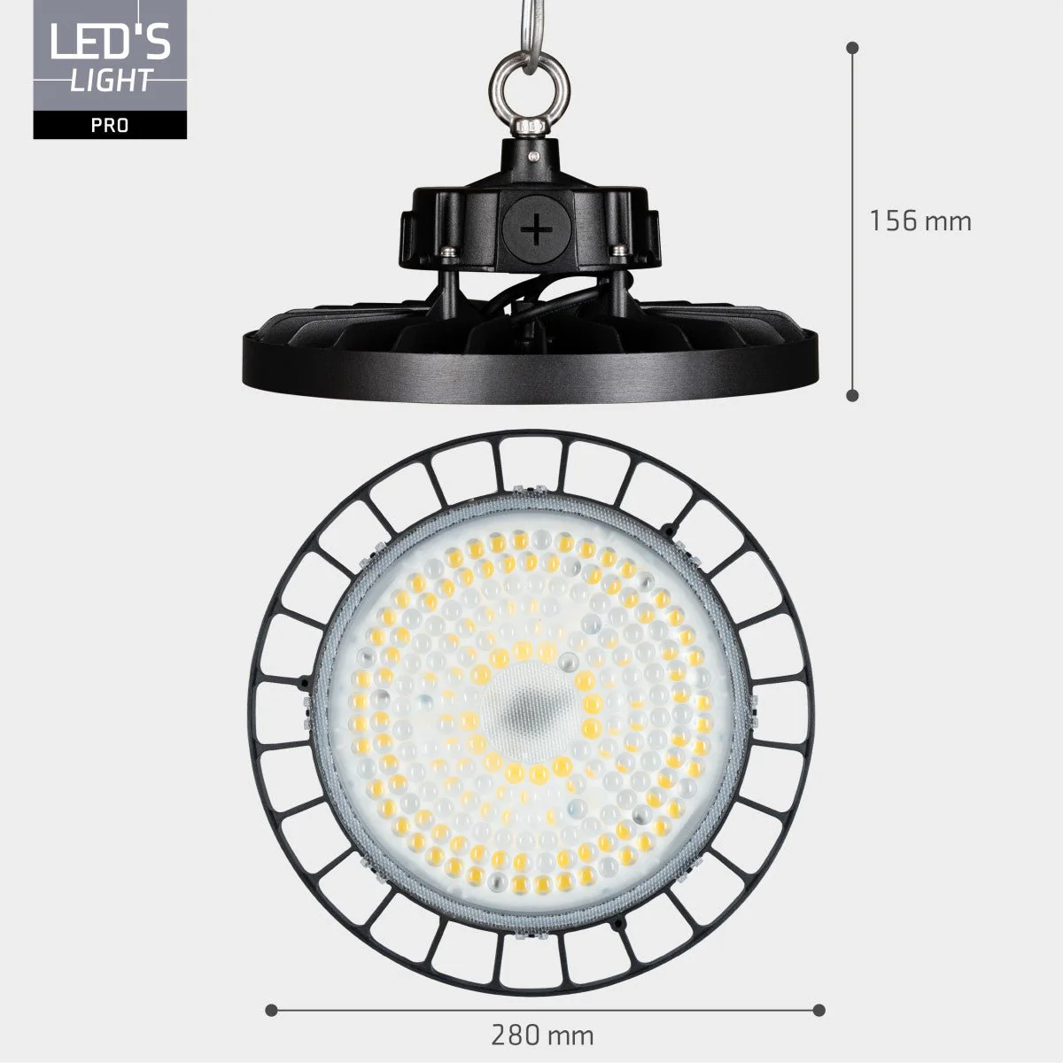 LED's Light pro High Bay - 150W - 1-10V Dimbaar - Power select - Energieklasse A -  27750lm 4000K - Sosen Driver - IP65 - IK10 - Klasse 1 - Image 9