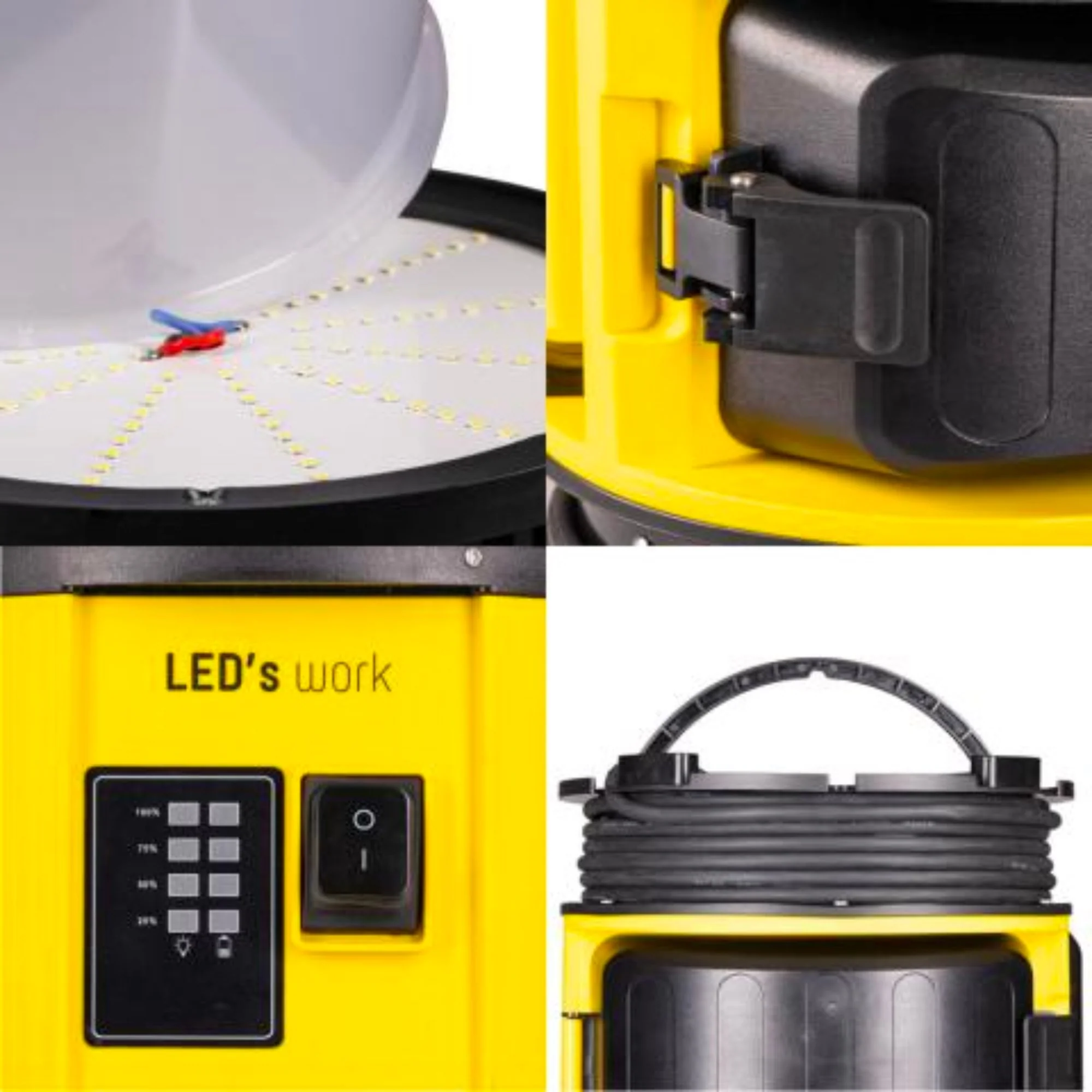 LED's Work 18V HybridPro Bouwlamp 12000lm - 360 graden licht - op accu en netstroom - 80W - IP55 & Rough Service Tested - Image 4